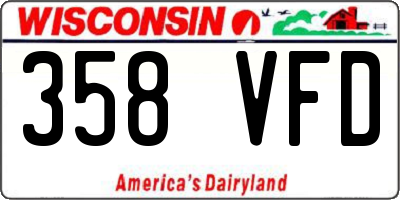WI license plate 358VFD