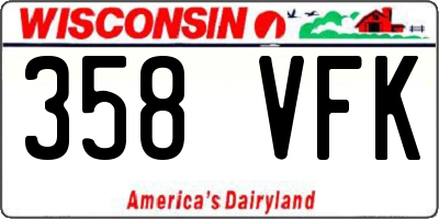 WI license plate 358VFK