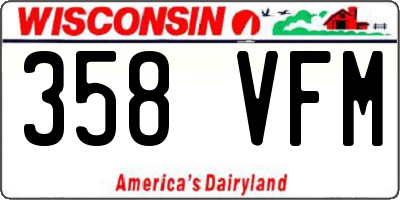 WI license plate 358VFM