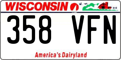 WI license plate 358VFN