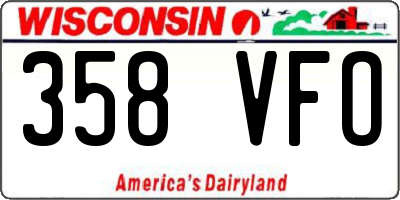 WI license plate 358VFO