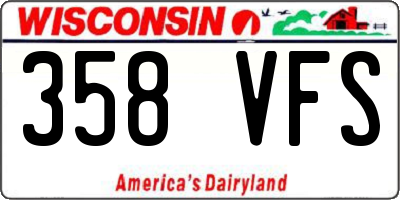 WI license plate 358VFS