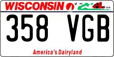 WI license plate 358VGB