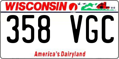 WI license plate 358VGC