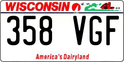 WI license plate 358VGF