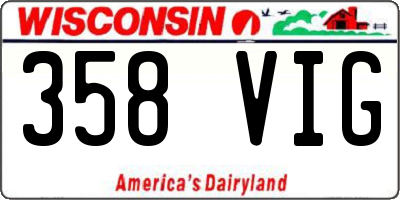 WI license plate 358VIG