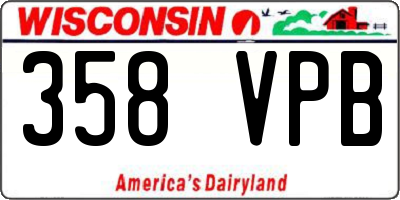 WI license plate 358VPB