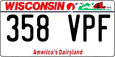 WI license plate 358VPF