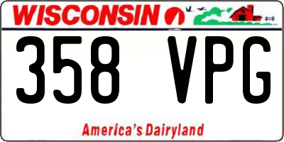 WI license plate 358VPG