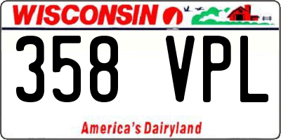 WI license plate 358VPL