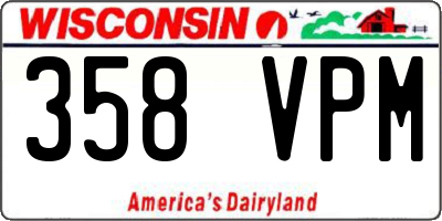 WI license plate 358VPM