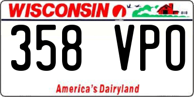 WI license plate 358VPO