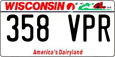 WI license plate 358VPR