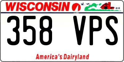 WI license plate 358VPS