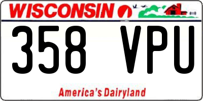 WI license plate 358VPU