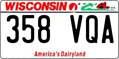 WI license plate 358VQA