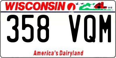 WI license plate 358VQM