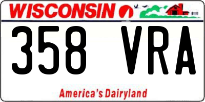 WI license plate 358VRA