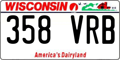 WI license plate 358VRB