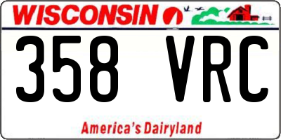 WI license plate 358VRC