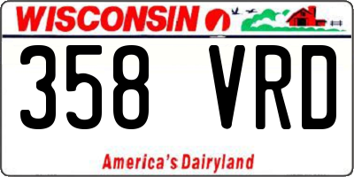 WI license plate 358VRD