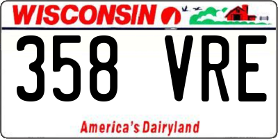 WI license plate 358VRE