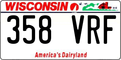 WI license plate 358VRF