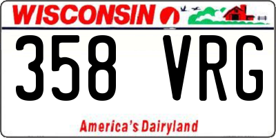 WI license plate 358VRG