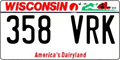 WI license plate 358VRK