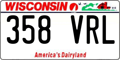 WI license plate 358VRL