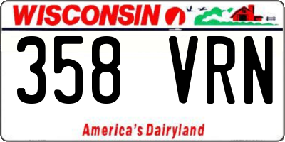 WI license plate 358VRN