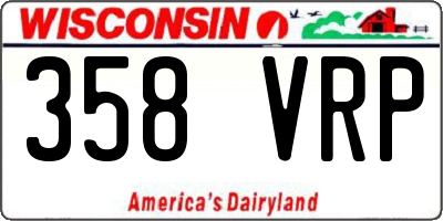 WI license plate 358VRP