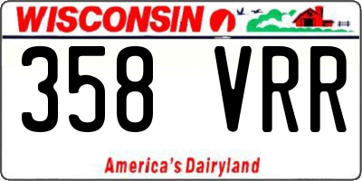WI license plate 358VRR