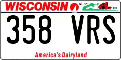 WI license plate 358VRS