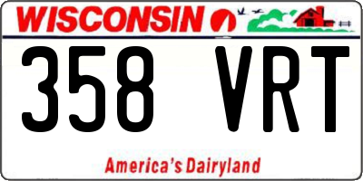 WI license plate 358VRT