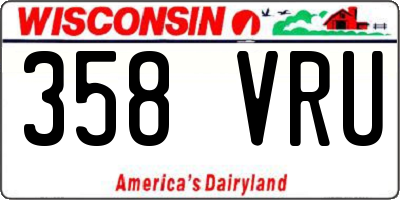 WI license plate 358VRU