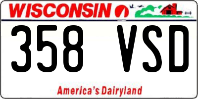 WI license plate 358VSD