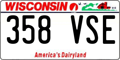 WI license plate 358VSE