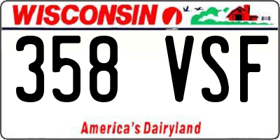 WI license plate 358VSF