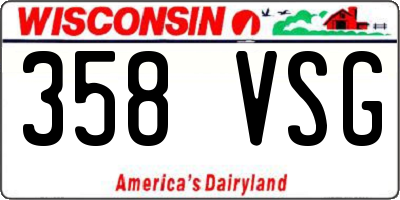 WI license plate 358VSG