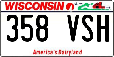 WI license plate 358VSH