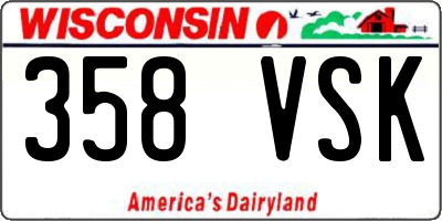 WI license plate 358VSK