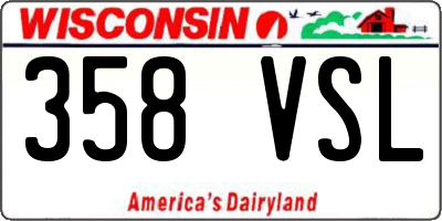 WI license plate 358VSL