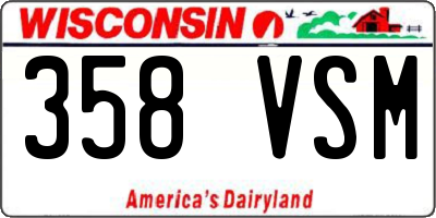 WI license plate 358VSM