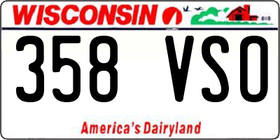 WI license plate 358VSO