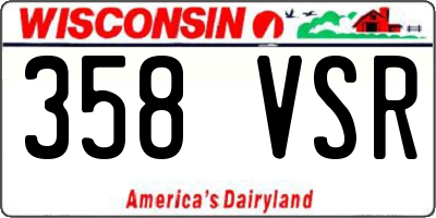 WI license plate 358VSR