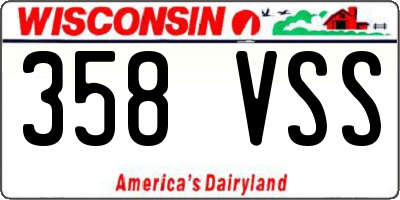 WI license plate 358VSS