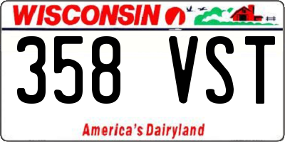 WI license plate 358VST