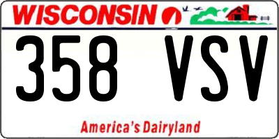 WI license plate 358VSV