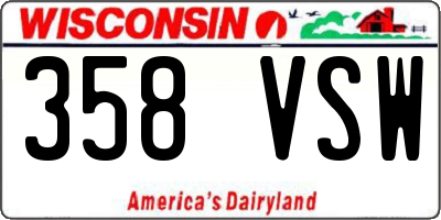 WI license plate 358VSW